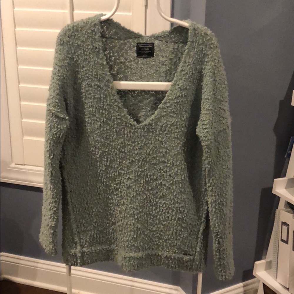Moss green Abercrombie & Fitch chunky sweater